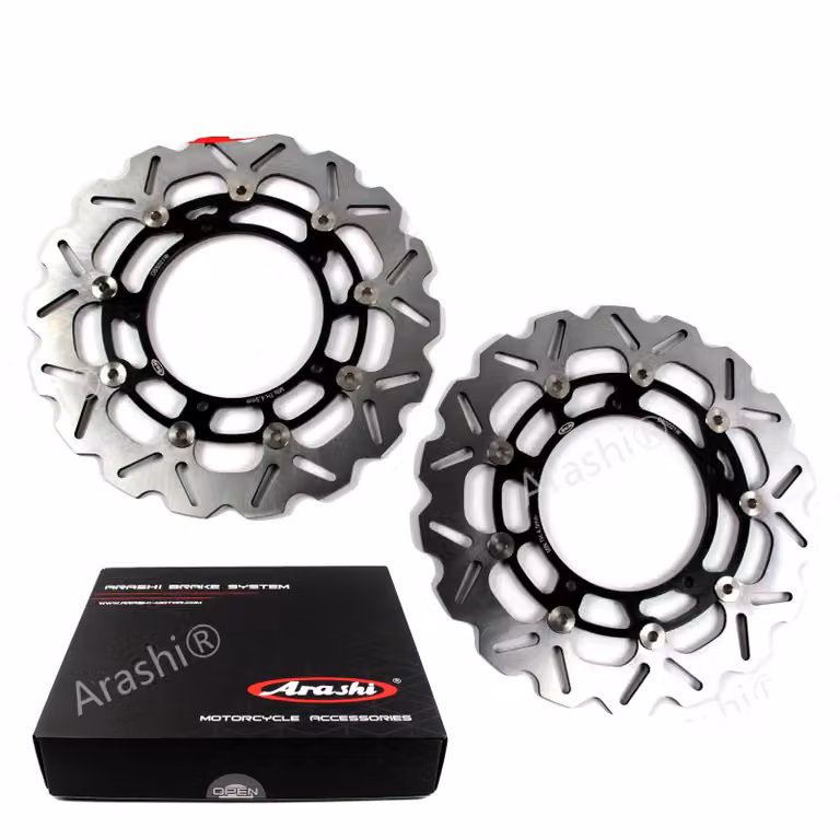Disco freno anteriore flottante, realizzato con tecnologia CNC, compatibile con YAMAHA XTZ SUPER TENERE, freno anteriore nero