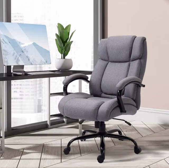 Sedia da ufficio ergonomica grigio chiaro, portata 220 kg