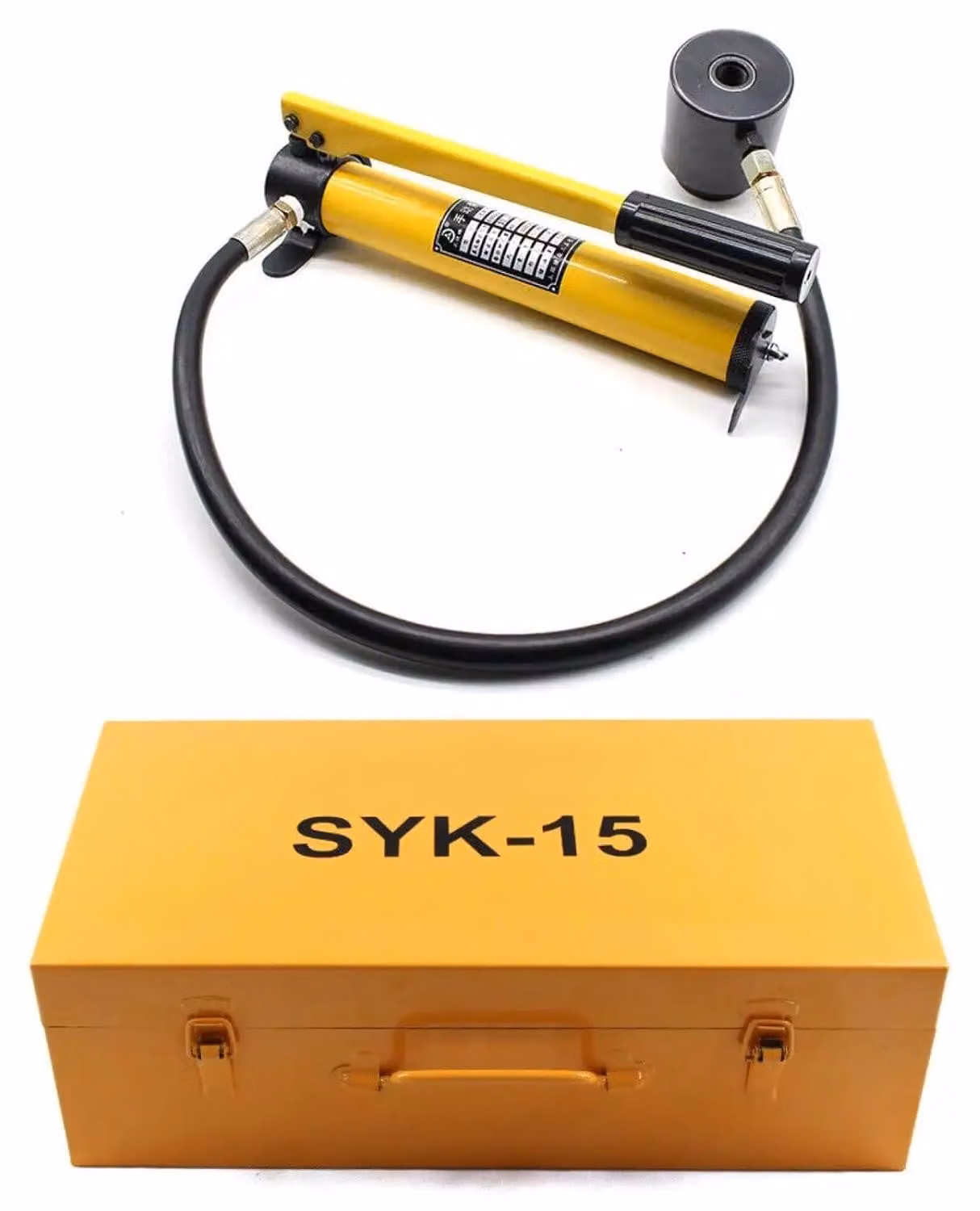 Attrezzo di punzonatura idraulico, capacità di 15 tonnellate, disponibile in diverse dimensioni di punzone, colore: giallo