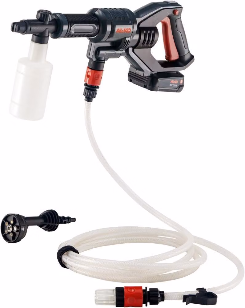 Idropulitrice a batteria - 18 V, batteria agli ioni di litio - Pressione: 22 bar - Portata: 180 litri/ora - Colore: grigio - Pulitore ad acqua