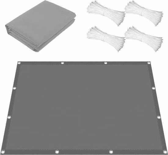 Copertura per ombrellone - Pannello ombreggiante per balcone - Sistema di raffrescamento per esterni - Resistente alle intemperie - Resistente ai raggi UV - Impermeabile - 180 x 300 cm - Grigio chiaro