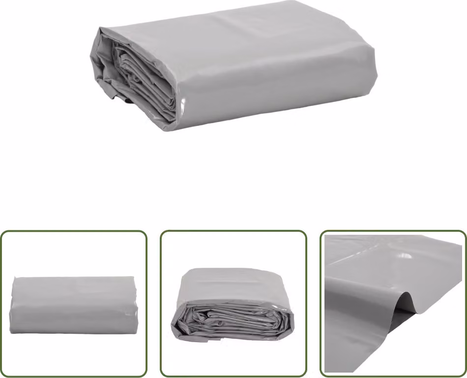 The Living Store Abdeckplane Grau 4x6 m 650 g/m²