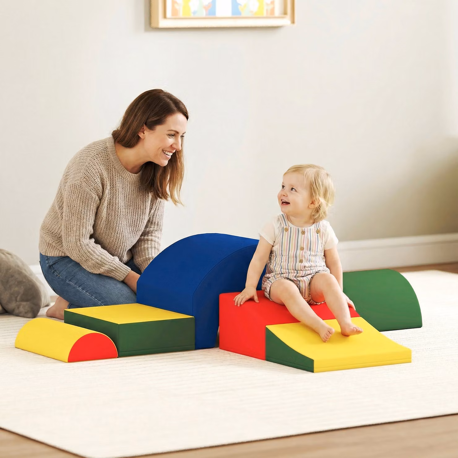 AIYAPLAY Set di 6 Blocchi di Costruzioni in Schiuma Morbida Multicolore per Bambini da 12 a 36 Mesi – 2