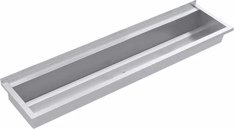 KWC AR Vaschetta di lavaggio, PLANOX, acciaio inox, montaggio a pavimento, 1800x210x442 mm, con banco a braccio