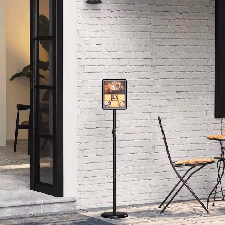 vidaXL Stand espositivi Nero 25 x 25 x 125 cm Alluminio