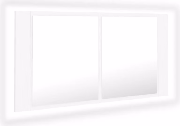 Armadietto a Specchio con Luci LED Bianco 90x12x45 in Acrilico
