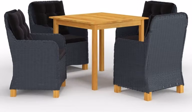 Maison Exclusive - Set da pranzo da giardino 5 pezzi, grigio scuro