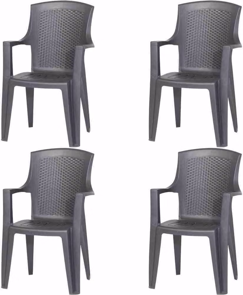 PROGARDEN Eden SET 4x sedie impilabili in plastica antracite M73551