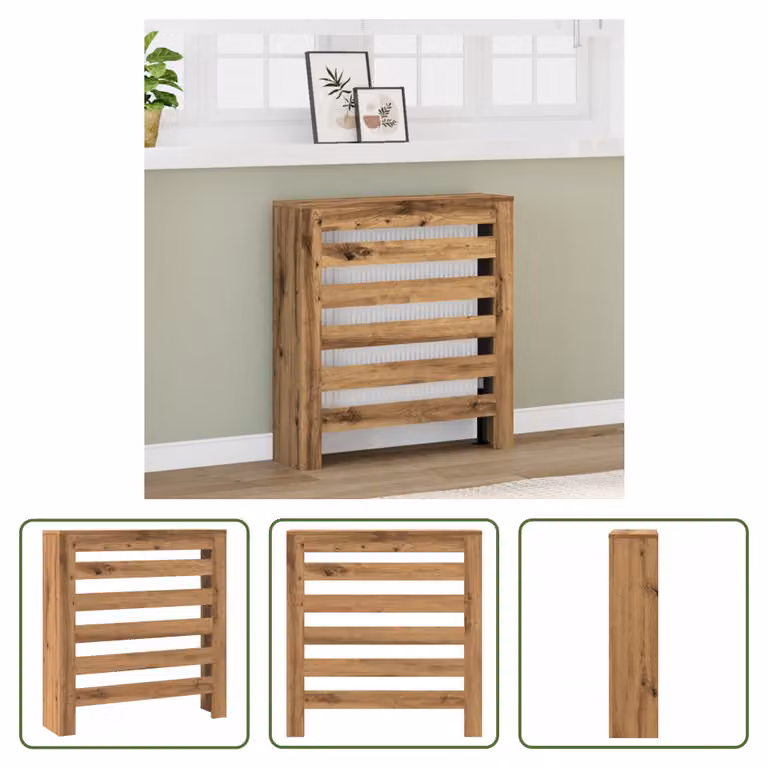 The Living Store Rivestimento per radiatori Artisan oak 78x20x82 cm materiale in legno