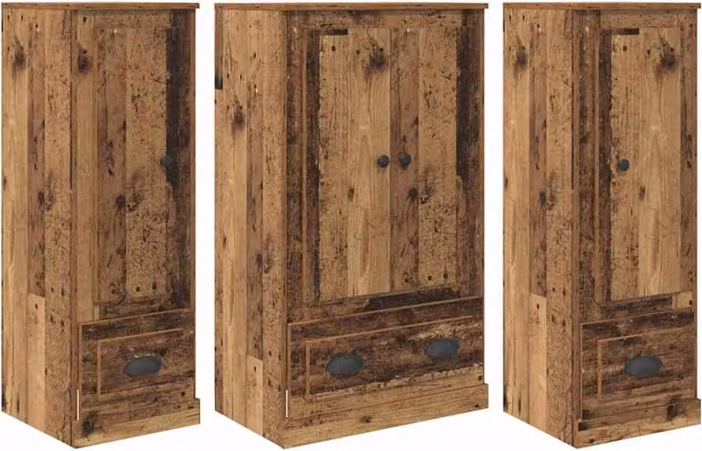 Credenza con cassetto 3 pcs Legno vecchio Legno multistrato