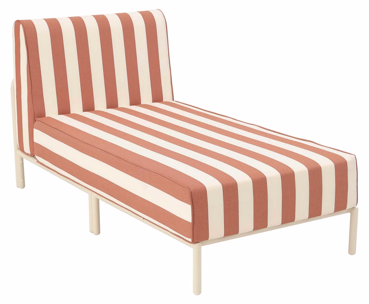 Chaiselongue für modulare Gartenmöbel aus terrakottafarbenem Stoff - Oviala Patio