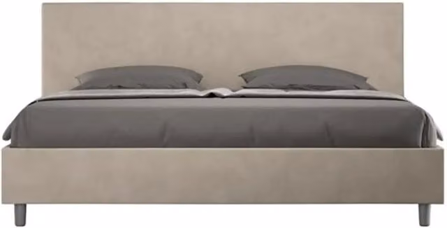 Letto con rete imbottito 180x190 microfibra sabbia Adele