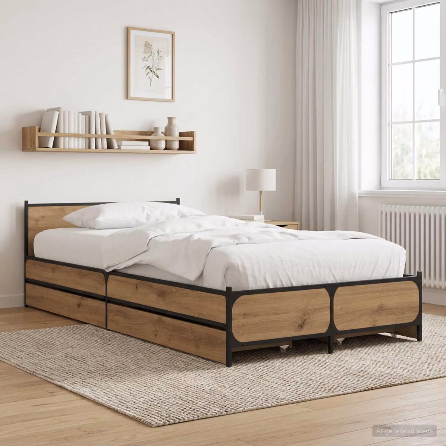Struttura letto con testata vidaXL in legno Rovere marrone L 80 cm x P 200 cm