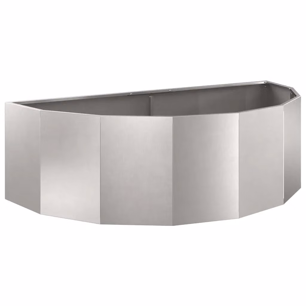Fioriera a vasca vidaXL in acciaio inossidabile argento L: 120 cm, P: 60 cm, H: 35 cm – 2