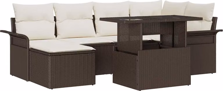 Maison Exclusive - Set da giardino composto da 7 pezzi, colore marrone