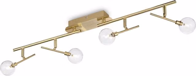 Plafoniera Moderna Maracas Metallo Ottone 4 Luci 2W 3000K Luce Calda