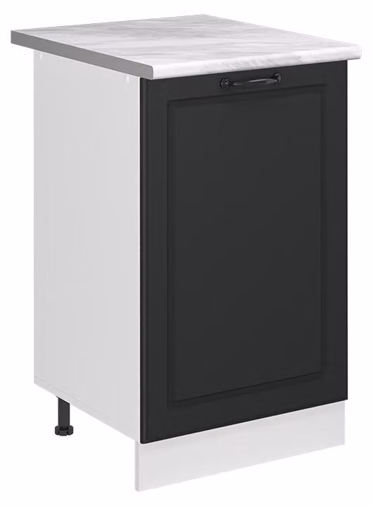 Mobiletto base cucina Vicco R-Line Antracite country/Bianco 50 cm piano di lavoro Marmo, Model 70122