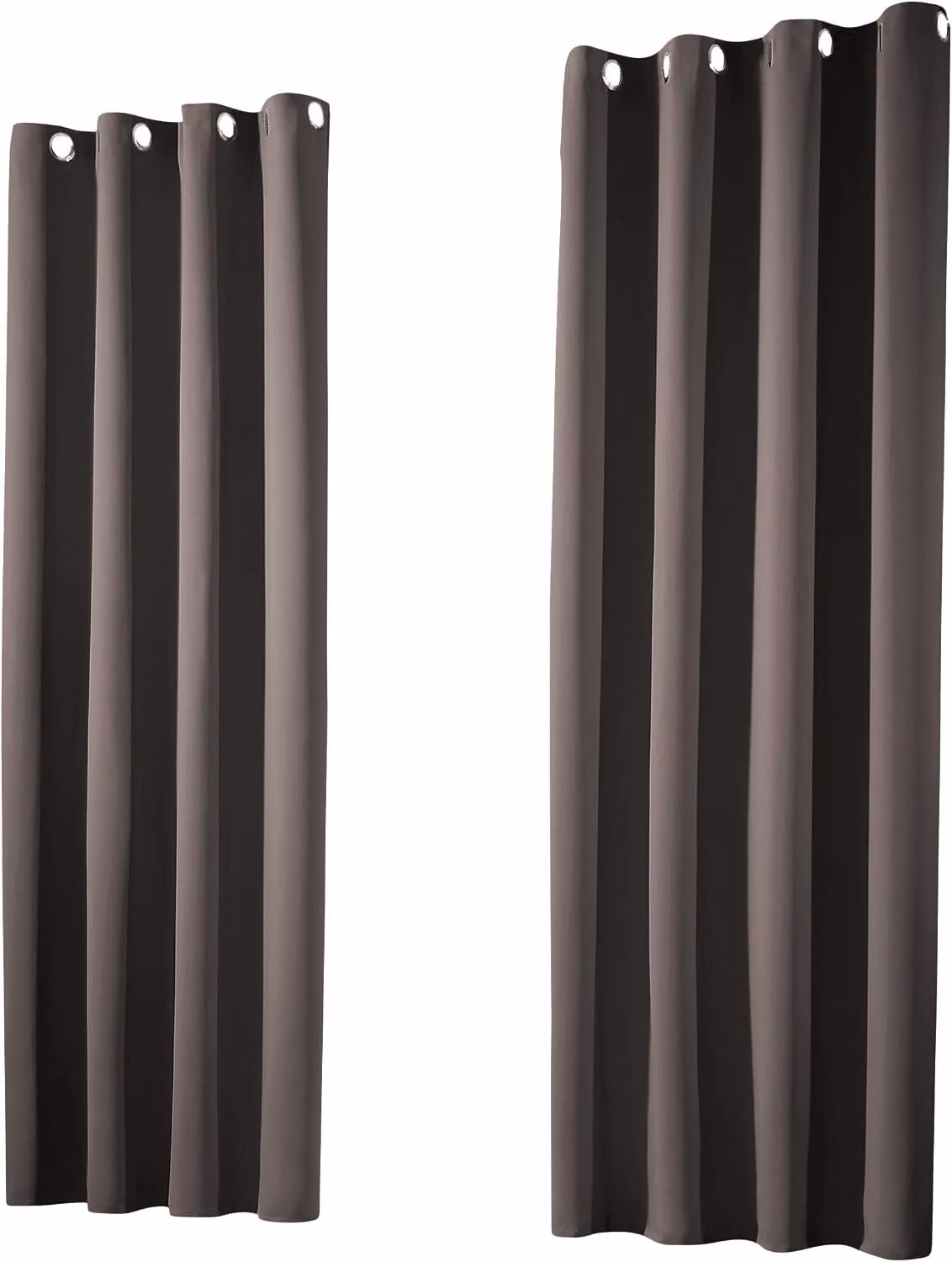 Set di 2 tende oscuranti termiche con passanti, che oscurano la luce, isolanti, anti-sbirciamento, 145 x 135 cm (altezza x larghezza), color grigio-marrone, modello 139, 2 pezzi