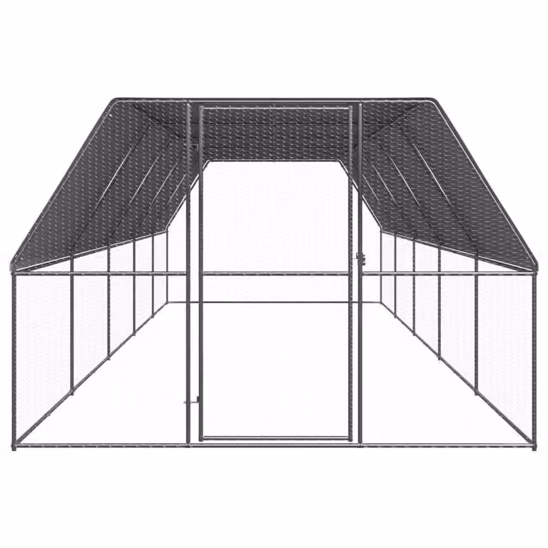 Gabbia per Polli da Esterno 3x10x2 m in Acciaio Zincato