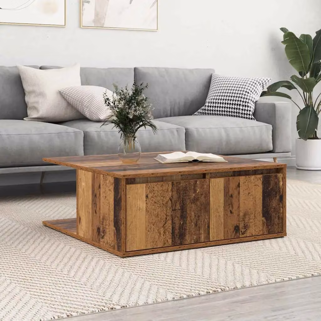 Tavolino da salotto vidaXL in legno color marrone, L 80 x P 80 x H 31,5 cm