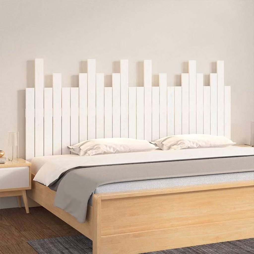 Testiera da parete vidaXL in legno massello di pino bianco L: 166 cm, P: 3 cm, H: 80 cm