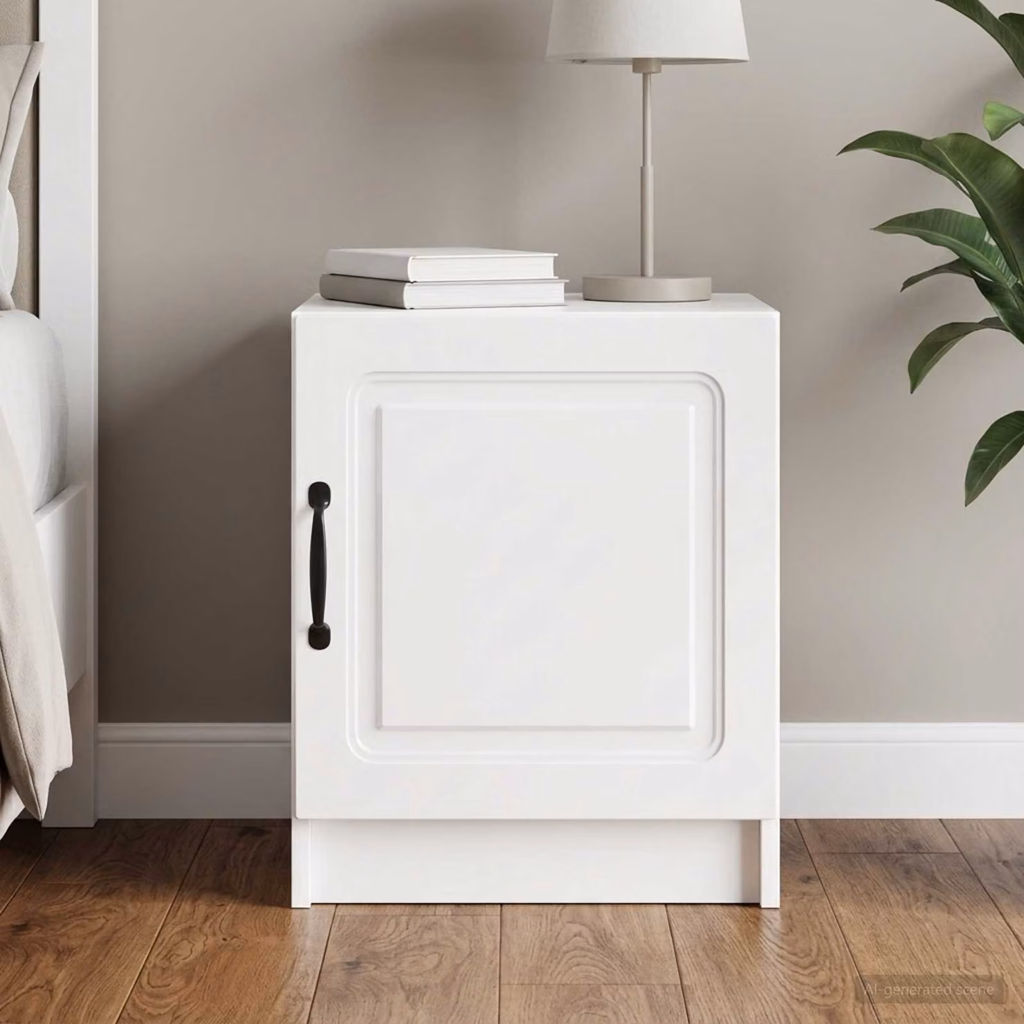 vidaXL Armadio da Notte Moderno Bianco Lucido L/P/H: 43 x 34,5 x 47 cm