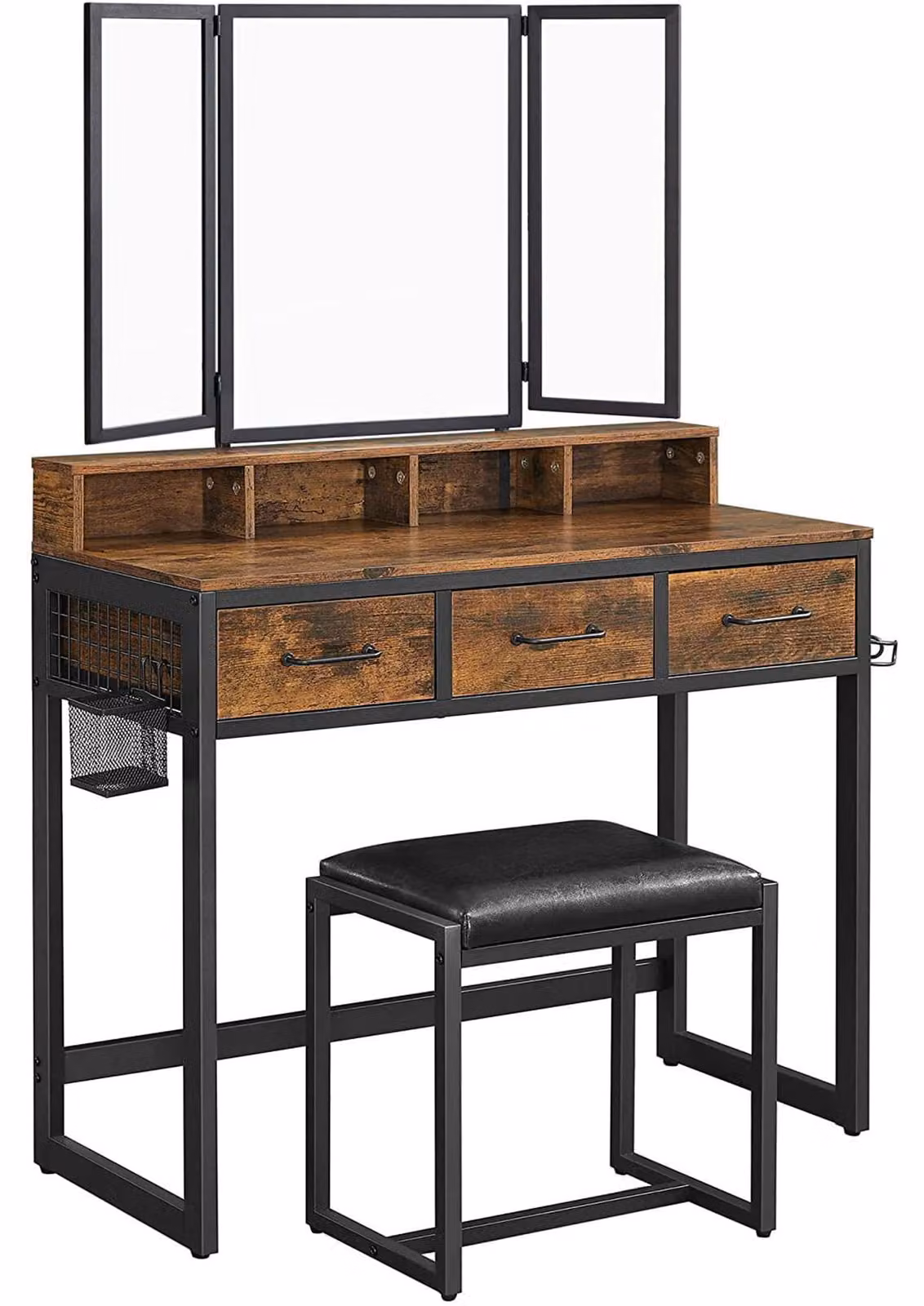 Toeletta - Leobert - Marrone Rustico/Nero - 90 X 40 X 141 Cm