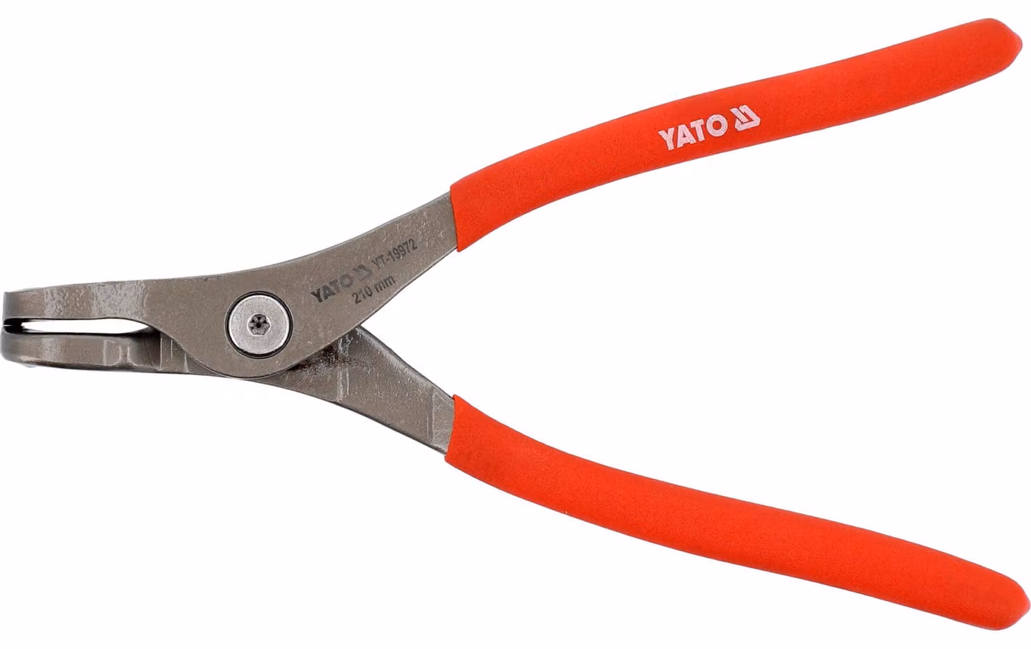 Pinza a becchi lunghi per anelli di sicurezza, 210 mm, curva