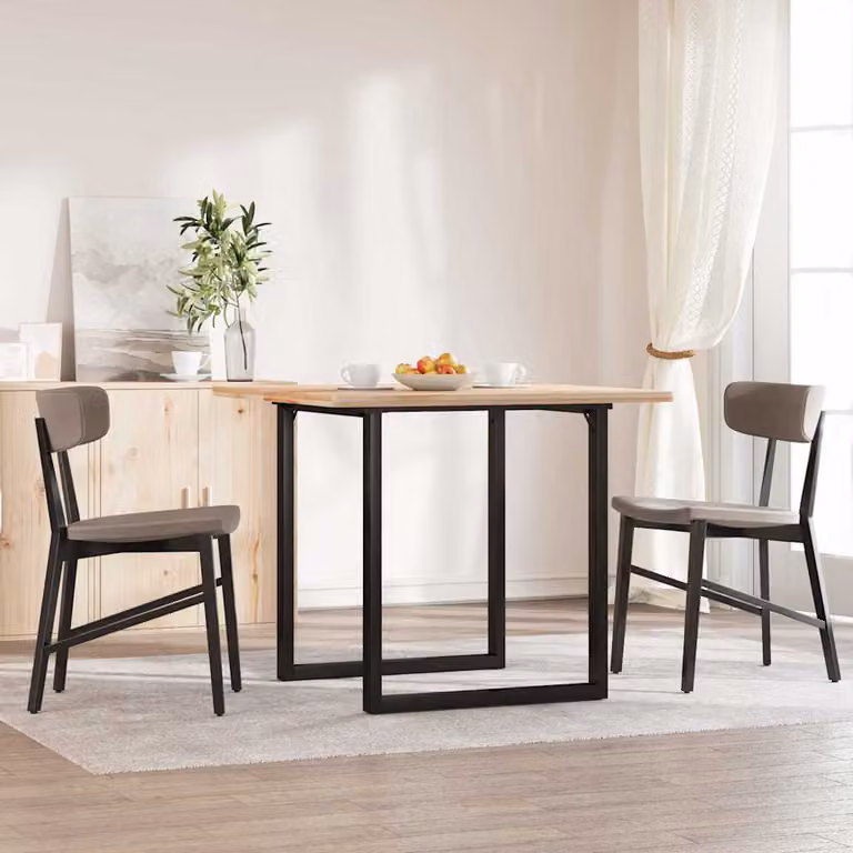 vidaXL Gambe per Tavolo da Pranzo a O in Metallo Verniciato Nero L/P/H: 60 x 60 x 73 cm