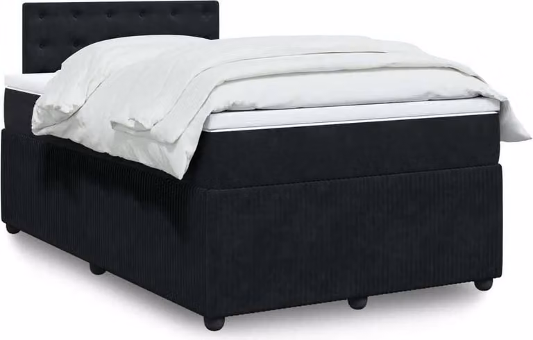 Maison Exclusive - Giroletto a Molle con Materasso Nero 120x190 cm in Velluto