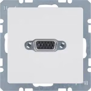 Presa VGA Berker 3315416089 con morsetti a vite a sollevamento, bianco polo, completa di Berker Q.1/Q.3