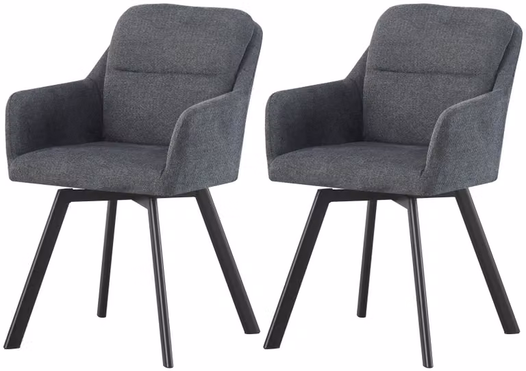 xonox.home set di 2 sedie Sophie look ciniglia antracite (L/H/D): 53 x 87 x 62 cm