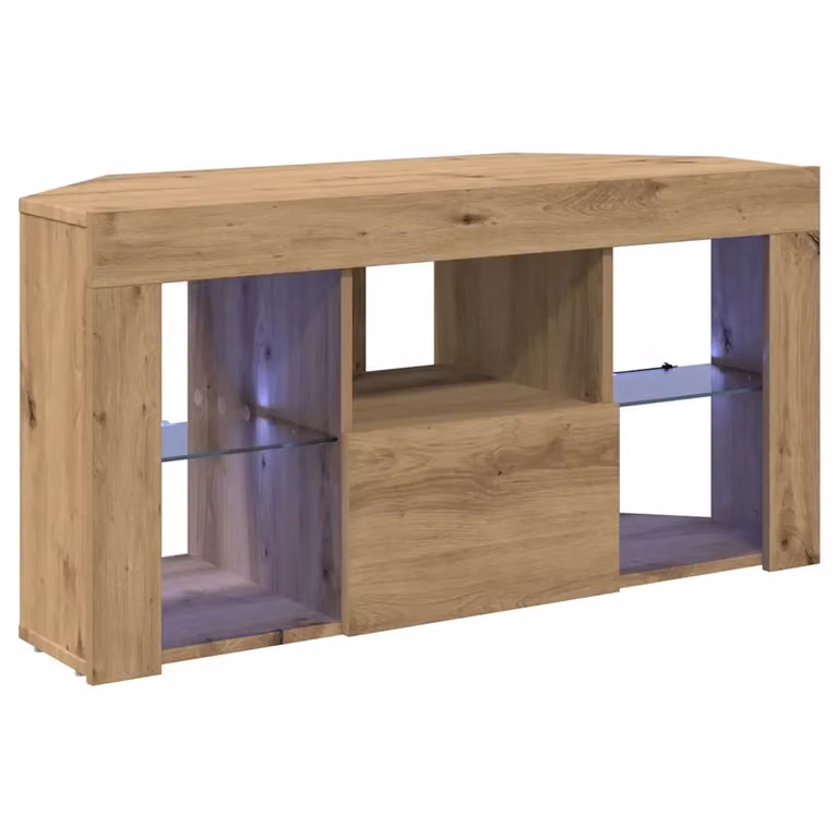 Mobile TV vidaXL con illuminazione LED integrata in legno rovere, design minimalista, L 108 x P 40 x H 50 cm