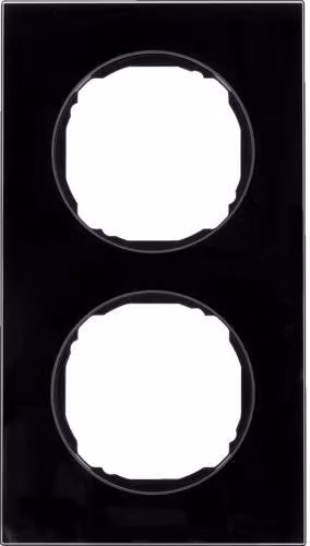 Berker 10122616 Telaio doppio, piatto, R.8, vetro nero