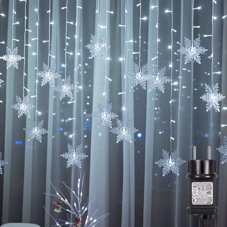 94 LED fiocco di neve fata luci impermeabile Natale giardino festa decorazione, bianco