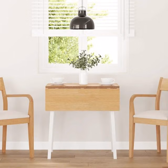 Tavolo da pranzo moderno con piano ribaltabile in legno di Hevea bianco vidaXL L: 90 cm, P: 75 cm, H: 45 cm