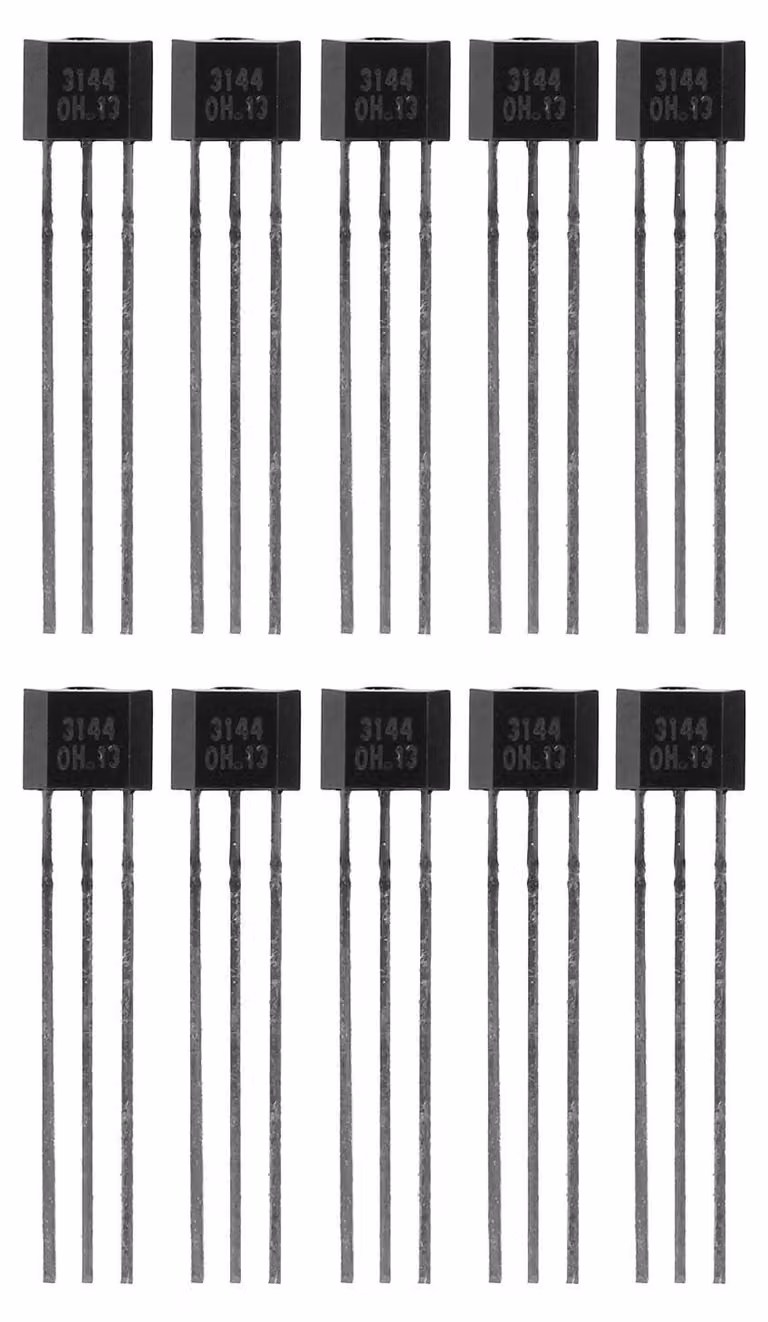 Sensore ad effetto Hall A3144, confezione da 10 pezzi, connettore SIP a 3 pin, involucro TO-92UA