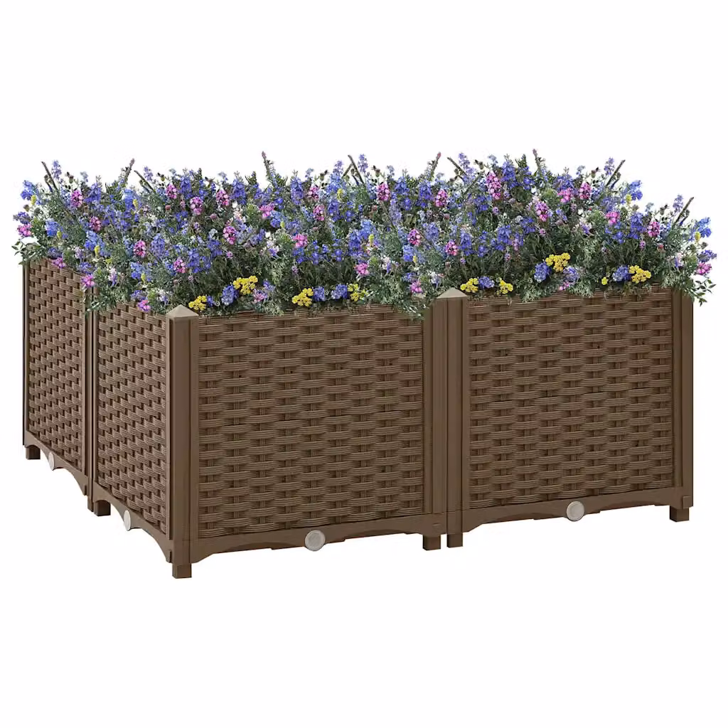 Fioriera Rialzata vidaXL in WPC Marrone L: 80 cm, P: 80 cm, H: 38 cm