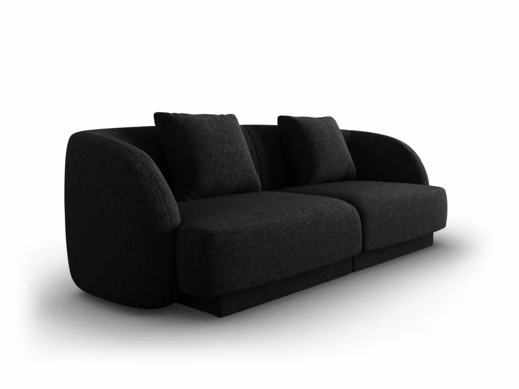 Divano 2 posti Tulum Cosmopolitan Design in ciniglia nero L: 180 cm, P: 70 cm, H: 90 cm – 2