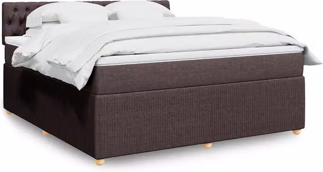 Letto Ibrido Moderno vidaXL con Materasso e Struttura in Legno e Tessuto, Marrone e Bianco, L/P/H: 180 x 200 cm – 1