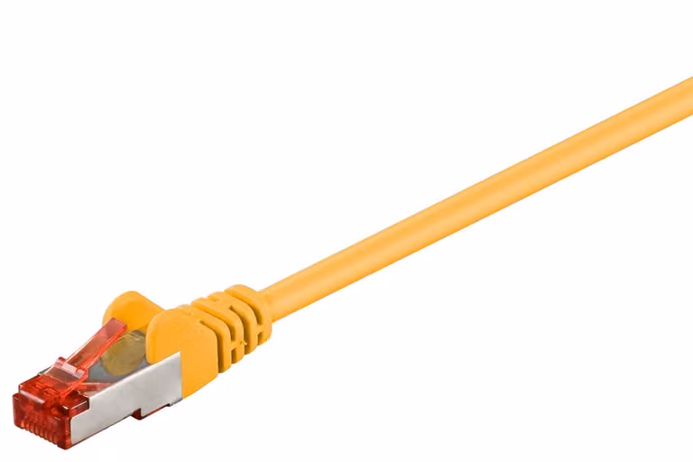 80 cavi patch Goobay 68302 CAT 6, S/FTP (PiMF), giallo, 3 m - Conduttori in rame (CU), guaina priva di alogeni (LSZH)