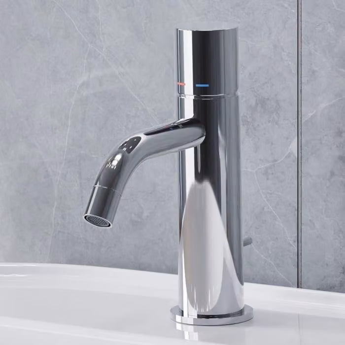 Miscelatore monocomando per lavabo Steinkamp Living, con sistema di scarico a tirante e limitatore di flusso a 5 litri/minuto