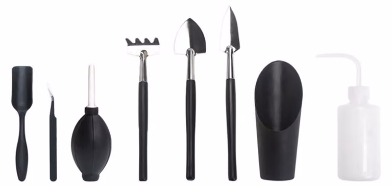 Set di attrezzi da giardinaggio - 8 pezzi - Acciaio inossidabile e plastica - Per piante grasse