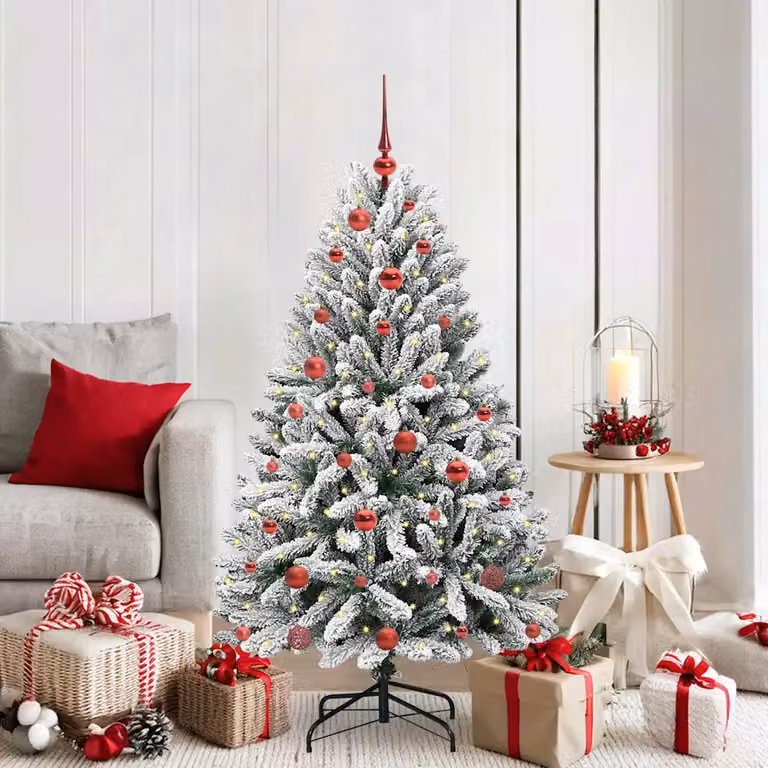 Albero di Natale artificiale verde vidaXL con 150 LED bianco caldo, Altezza: 150 cm