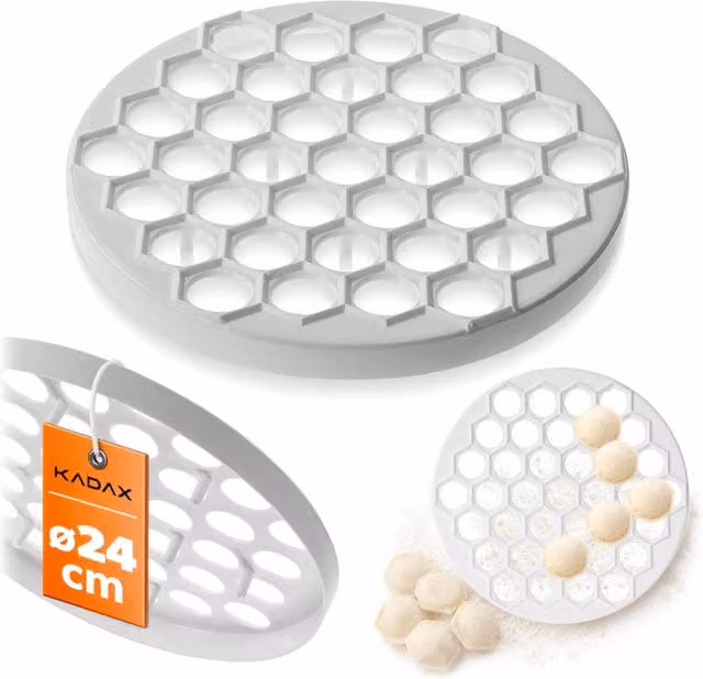 Stampo per pierogi KADAX rotondo in plastica bianco, diametro 24 cm