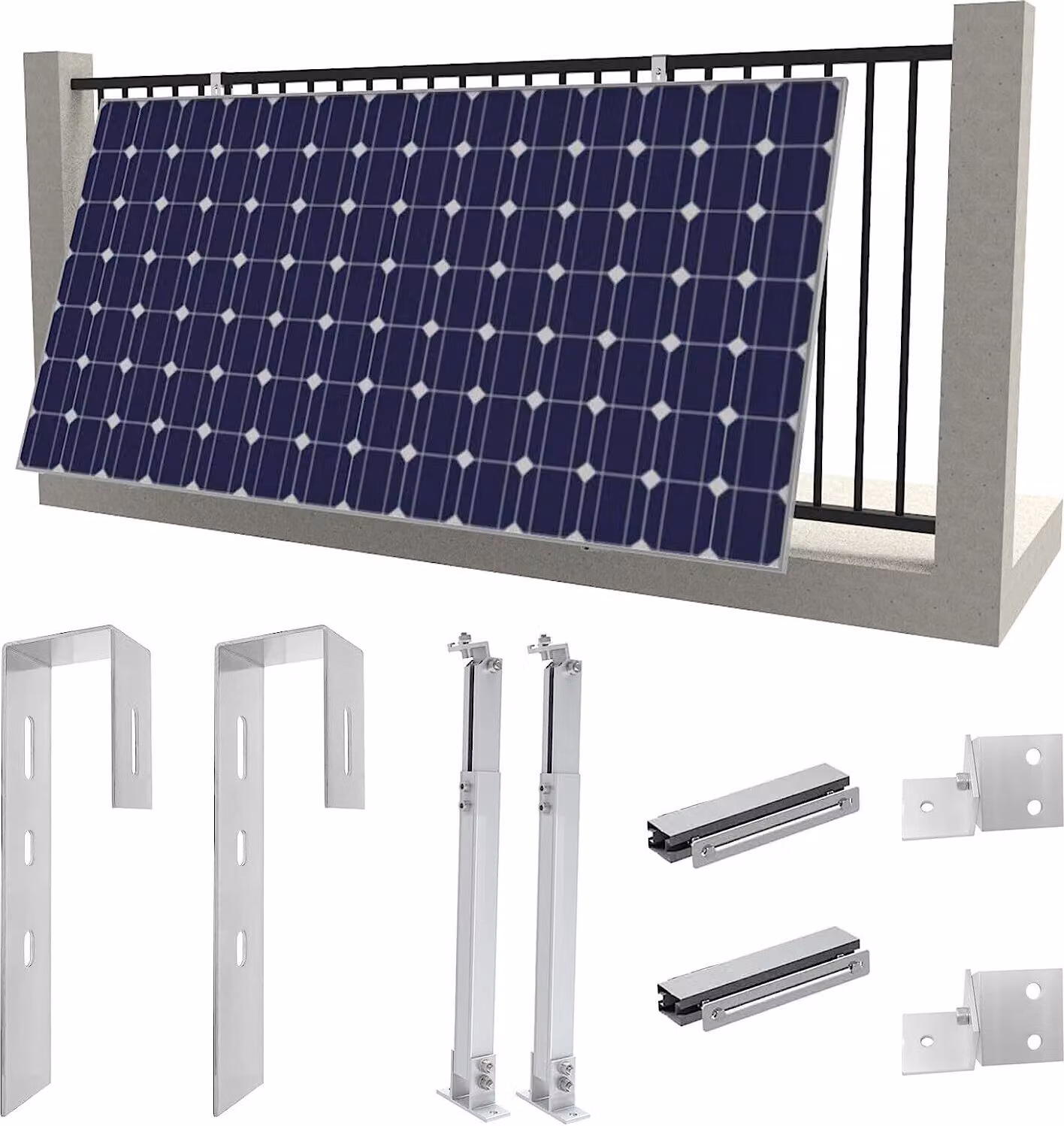 Staffa per centrale elettrica da balcone Moduli solari 15°-30° Pannello solare Staffa per moduli solari Moduli solari