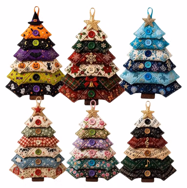 Materiali fai-da-te per creare un albero di stoffa artigianale