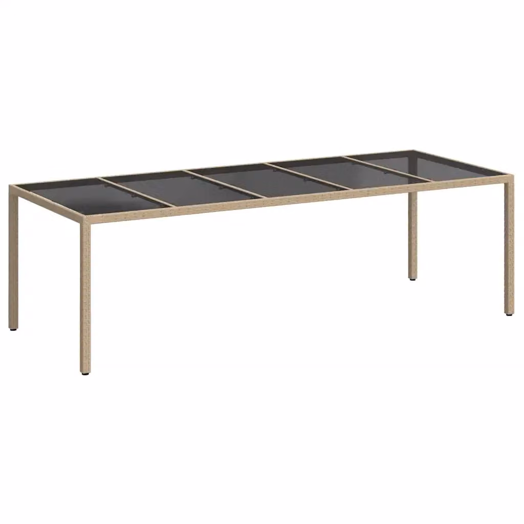 Tavolo da giardino rettangolare vidaXL in polyrattan beige resistente ai raggi UV – 2