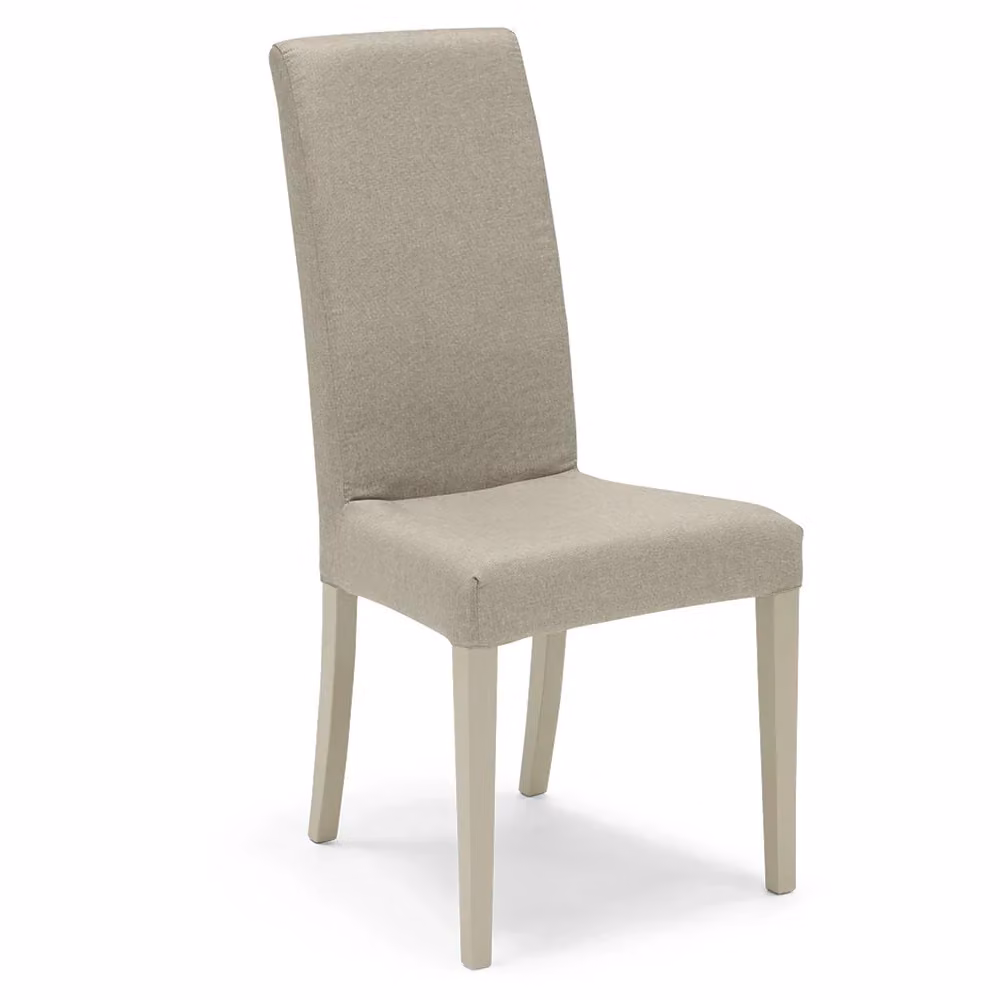 Set di 2 sedie imbottite EDI Redokasa con struttura in legno e rivestimento in tessuto sfoderabile colore Beige per sala da pranzo, cucina o soggiorno – 2