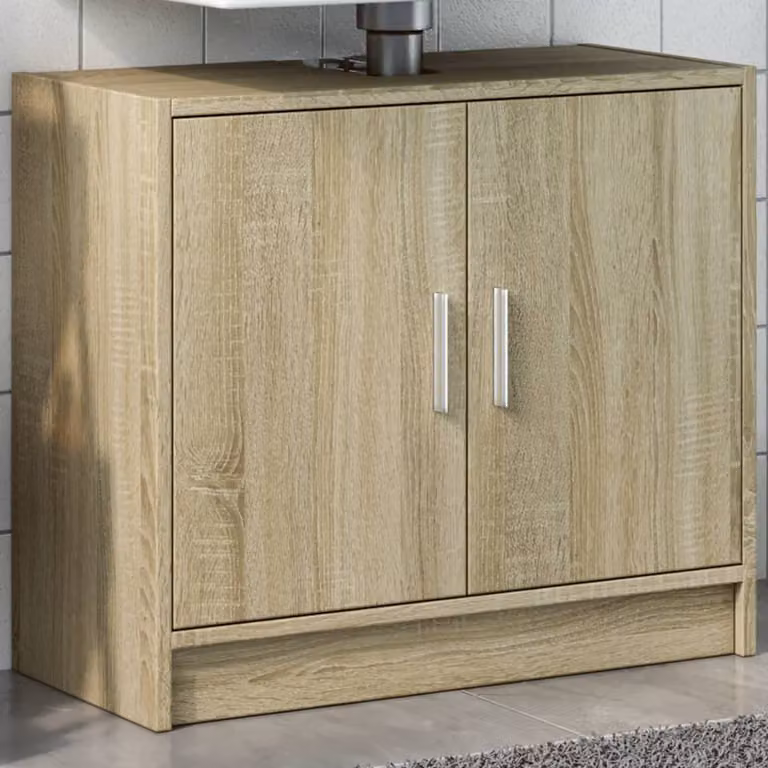 Mobile Lavabo vidaXL in Rovere Sonoma, Design Moderno con Ante a Battente, L/P/H: 63 x 29 x 55 cm